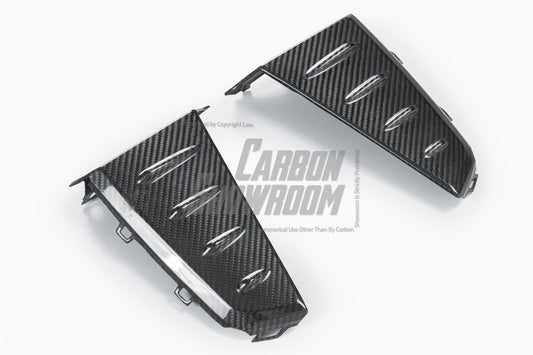 BMW X7 xDrive40i (With M-Package Bumper) M60i ALPINA XB7 LCI G07 2023-ON with Aftermarket Parts - Headlight Valance Trim Pre-preg Carbon Fiber from TAKD Carbon