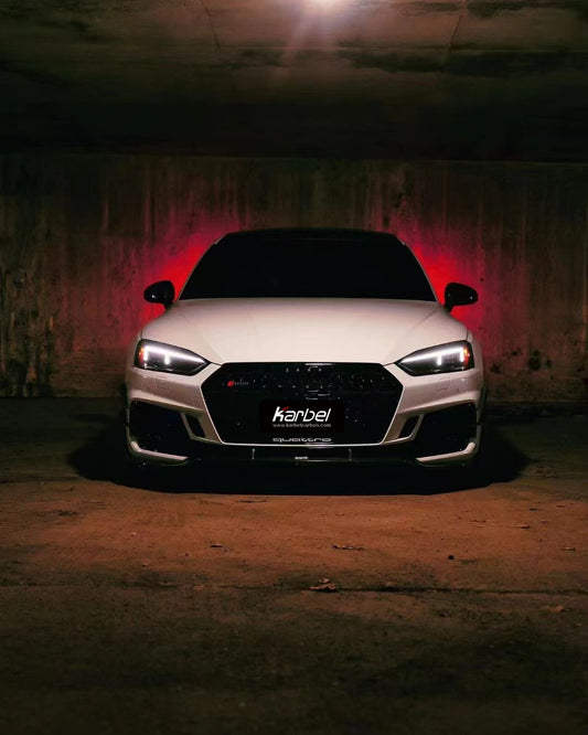 Audi RS5 B9 2018 2019 2020 with Aftermarket Parts - Front Lip Pre-preg Carbon Fiber from Karbel Carbon