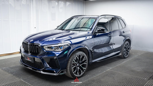 BWM X5M X5MC F95 Pre-LCI 2020 2021 2022 2023 with Aftermarket Parts - AE Style Front Lip Carbon Fiber from ArmorExtend