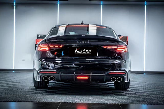 Karbel Carbon V1 Rear Lip Spoiler for Audi RS5 S5 A5 B9 B9.5 2017-Early 2025 Sedan Sportback Dry Pre-preg Carbon Fiber