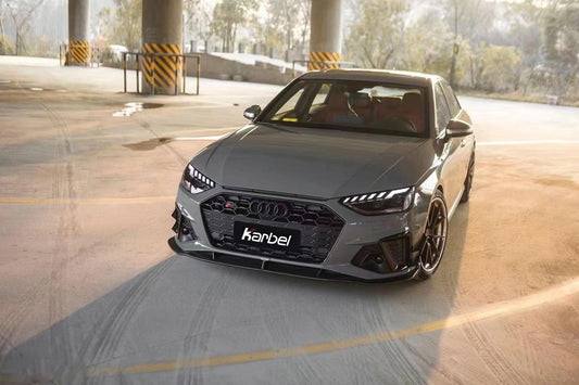 Audi S4 A4 S-line (with s-line bumper, does not fit base model) B9.5 2020-ON with Aftermarket Parts - Front Lip Pre-preg Carbon Fiber from Karbel Carbon