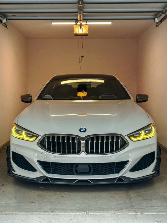 BMW 8 Series M850i 840i (With M-Package Bumper) G14 G15 G16 2018 2019 2020 2021 2022 2023 2024 with Aftermarket Parts - AE Style Front Canards Carbon Fiber from ArmorExtend