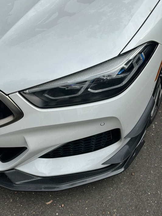 BMW 8 Series M850i 840i (With M-Package Bumper) G14 G15 G16 2018 2019 2020 2021 2022 2023 2024 with Aftermarket Parts - AE Style Front Canards Carbon Fiber from ArmorExtend