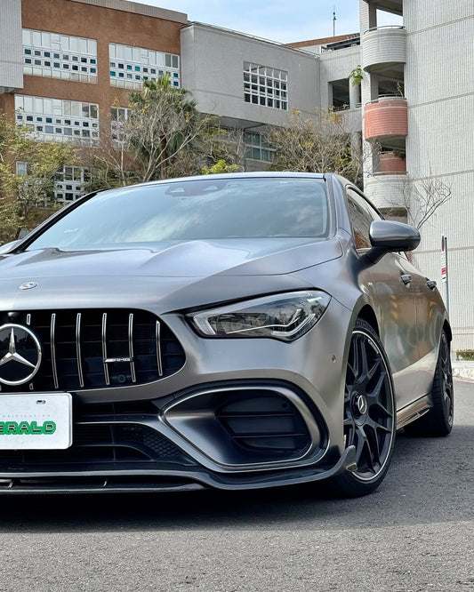 Mercedes Benz CLA45 (Does not fit CLA45s) C118 2020 2021 2022 2023 2024 with Aftermarket Parts - V1 Style Front Lip Pre-preg Carbon Fiber from TAKD Carbon