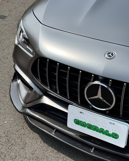 Mercedes Benz CLA45 (Does not fit CLA45s) C118 2020 2021 2022 2023 2024 with Aftermarket Parts - V1 Style Front Lip Pre-preg Carbon Fiber from TAKD Carbon