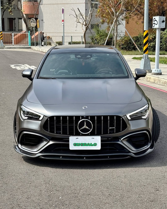 Mercedes Benz CLA45 (Does not fit CLA45s) C118 2020 2021 2022 2023 2024 with Aftermarket Parts - V1 Style Front Lip Pre-preg Carbon Fiber from TAKD Carbon