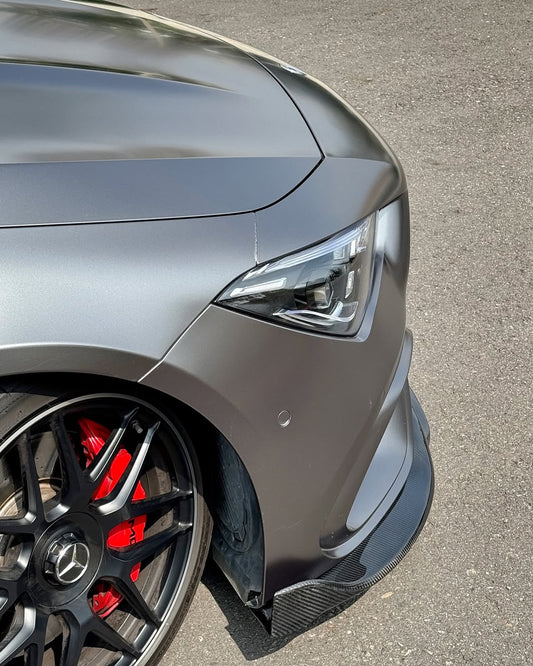 Mercedes Benz CLA45 (Does not fit CLA45s) C118 2020 2021 2022 2023 2024 with Aftermarket Parts - V1 Style Front Lip Pre-preg Carbon Fiber from TAKD Carbon