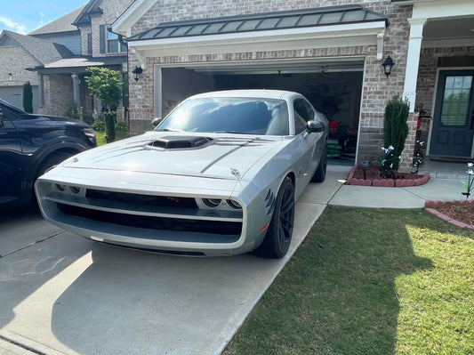 Dodge Challenger Demon Redeye Hellcat T/A Scat Pack 392 SRT R/T SXT SE 2008 2009 2010 2011 2012 2013 2014 2015 2016 2017 2018 2019 2020 2021 2022 2023 with Aftermarket Parts - "CHOPPER" Front Bumper Carbon Fiber / FRP from Robot Craftsman