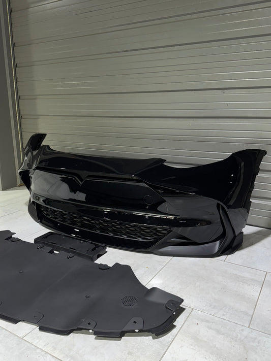 Tesla Model Y / Performance 2021-ON with Aftermarket Parts - Loong Flames Max Front Bumper PP from Yofer USA