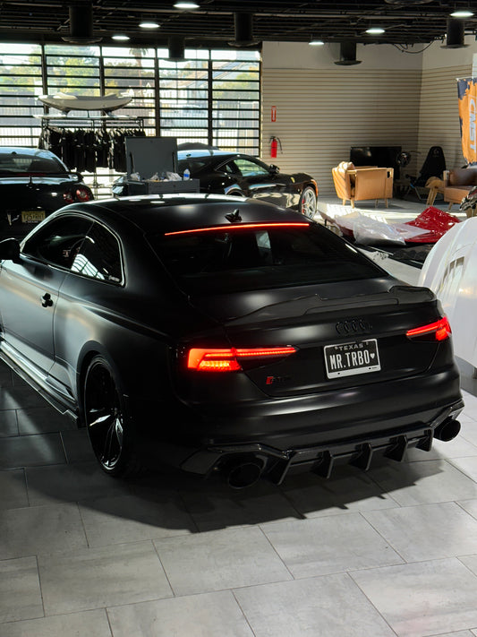 Future Design Carbon Fiber REAR DIFFUSER & REAR CANARDS - "Blaze kit" for Audi RS5 B9 2017-2019 - Performance SpeedShop