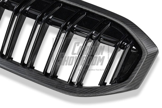 BMW 3 Series 330i M340i LCI G20 G21 2023-ON with Aftermarket Parts - Grill Pre-preg Carbon Fiber from TAKD Carbon