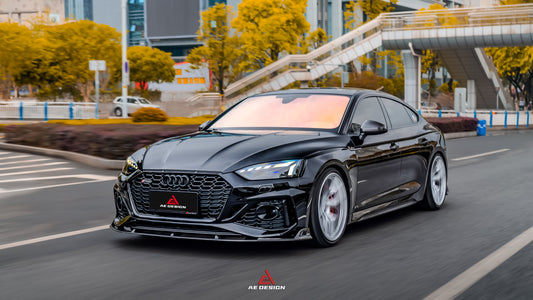 Audi RS5 B9.5 2020 2021 2022 2023 2024 with Aftermarket Parts - AE Style Front Lip Carbon Fiber from ArmorExtend