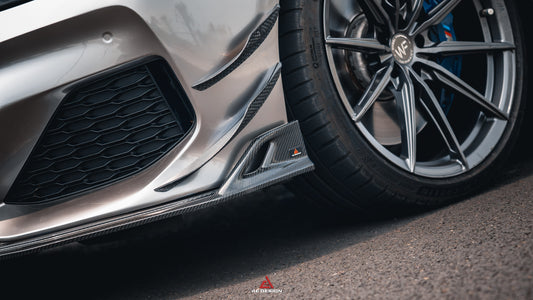 BMW 8 Series M850i 840i (With M-Package Bumper) G14 G15 G16 2018 2019 2020 2021 2022 2023 2024 with Aftermarket Parts - AE Style Front Canards Carbon Fiber from ArmorExtend