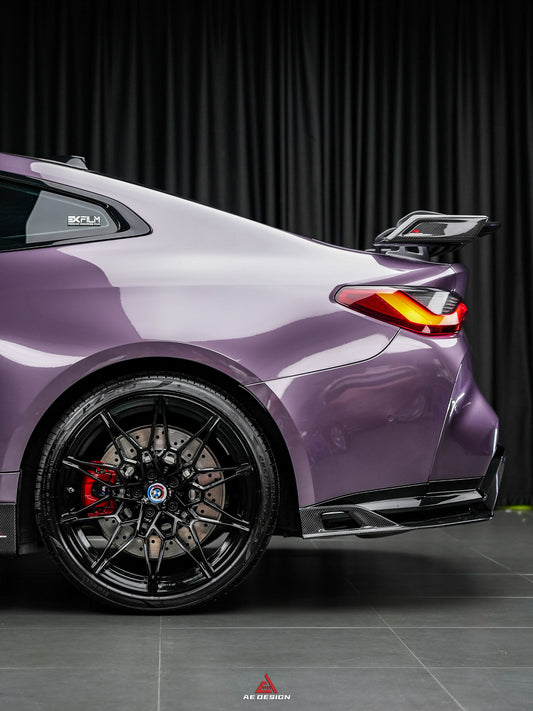 BMW M3 G80 G81 2021 2022 2023 2024 & M4 G82 G83 2021 2022 2023 2024 with Aftermarket Parts - AE V2 Style Rear Diffuser & Canards Carbon Fiber from ArmorExtend