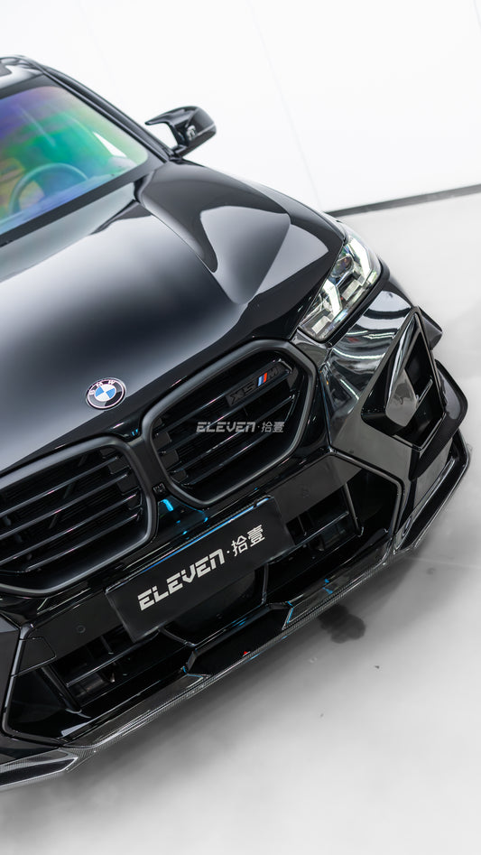 BMW X5M X5MC F95 & X6M X6MC F96 2024-ON (LCI) With Aftermarket Parts - AE Style Front Lip Carbon Fiber from ArmorExtend