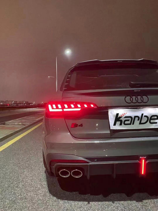 Audi S4 B9.5 2020-ON with Aftermarket Parts - Rear Diffuser & Canards V1 Style Pre-preg Carbon Fiber from Karbel Carbon