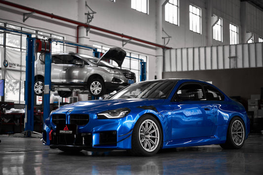 BMW M2 & M2C G87 2023 2024 with Aftermarket Parts - AE V2 Style Front Fenders Carbon Fiber from ArmorExtend