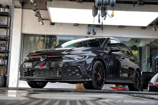 Volkswagen GTI & R-line MK8 2022 2023 2024 with Aftermarket Parts - AE Style Front Lip Carbon Fiber from ArmorExtend