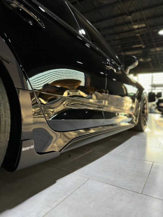 Audi RS5 B9.5 2020 2021 2022 2023 2024 2025 with Aftermarket Parts - Side Skirt Overlay Trim Dry Pre-preg Carbon Fiber from Karbel Carbon