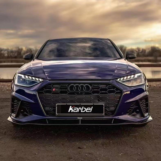 Audi S4 A4 S-line (with s-line bumper, does not fit base model) B9.5 2020-ON with Aftermarket Parts - Upper Valences Pre-preg Carbon Fiber from Karbel Carbon