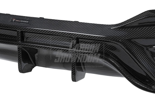 BMW 8 Series 840i (With M-Package Bumper) M850i G16 2018 2019 2020 2021 2022 2023 2024 with Aftermarket Parts - V3 Style Rear Diffuser Pre-preg Carbon Fiber from TAKD Carbon