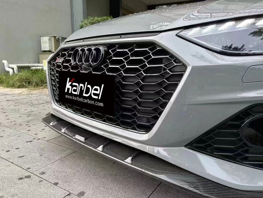 Audi RS4 B9.5 2020 2021 2022 2023 2024 with Aftermarket Parts - Front Lip Pre-preg Carbon Fiber from Karbel Carbon