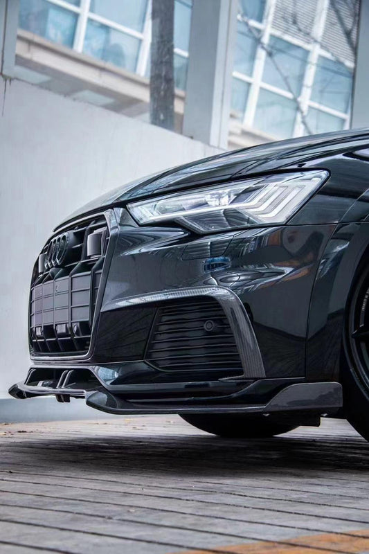 Audi A6 Allroad C8 2020-ON with Aftermarket Parts - V1 Front Lip Pre-preg Carbon Fiber from Karbel Carbon