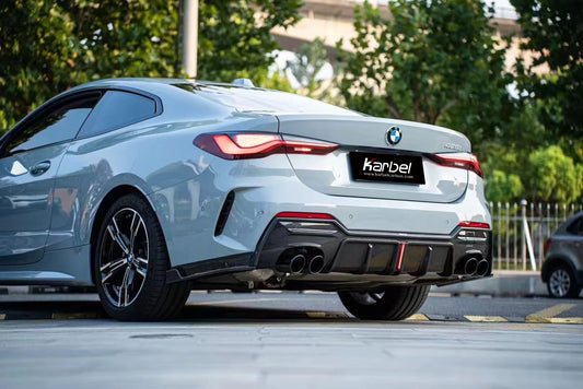 BMW 4 series 430i M440i G22 G23 2020-ON with Aftermarket Parts - Rear Diffuser & Canards Pre-preg Carbon Fiber from Karbel Carbon