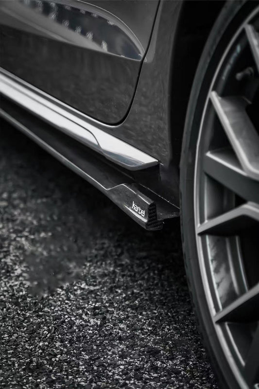 Audi S4 A4 B9 / B9.5 2017-ON with Aftermarket Parts - Side Skirts & Upper Side Skirt Trim Pre-preg Carbon Fiber from Karbel Carbon