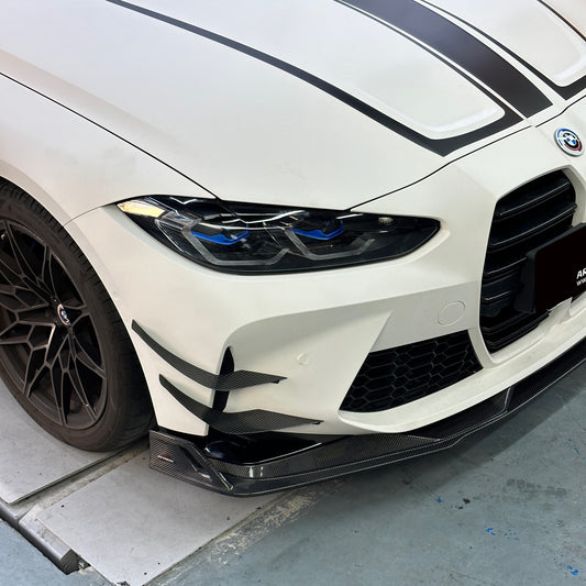 BMW M3 G80 G81 2021-ON & M4 G82 G83 2021-ON with Aftermarket Parts - AE V1 Style Carbon Fiber Front Lip from ArmorExtend
