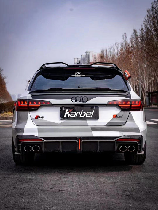 Audi S4 B9.5 2020-ON with Aftermarket Parts - Rear Diffuser & Canards V1 Style Pre-preg Carbon Fiber from Karbel Carbon