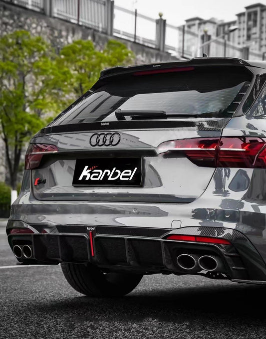 Audi S4 B9.5 2020-ON with Aftermarket Parts - Rear Diffuser & Canards V1 Style Pre-preg Carbon Fiber from Karbel Carbon