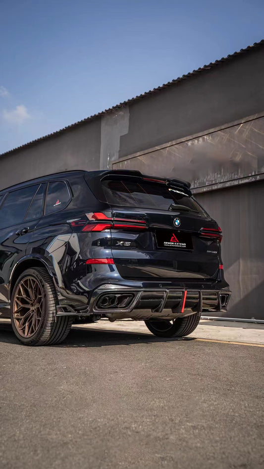 BMW X5 G05 M50i X/S Drive 40i (with M-Package) (Fits Both Pre-LCI & LCI) 2019 2020 2021 2022 2023 2024 with Aftermarket Parts - AE Style Rear Diffuser Carbon Fiber from ArmorExtend