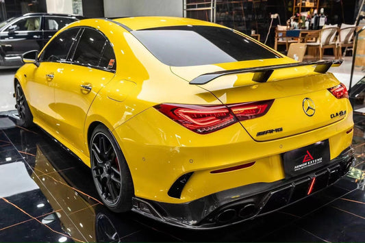Mercedes Benz CLA45 CLA45S C118 2020 2021 2022 2023 2024 & CLA35 C118 2020 2021 2022 2023 2024 & CLA250 (With Sport Package Bumper) C118 2020 2021 2022 2023 2024 with Aftermarket Parts - AE Rear Diffuser Carbon Fiber from ArmorExtend