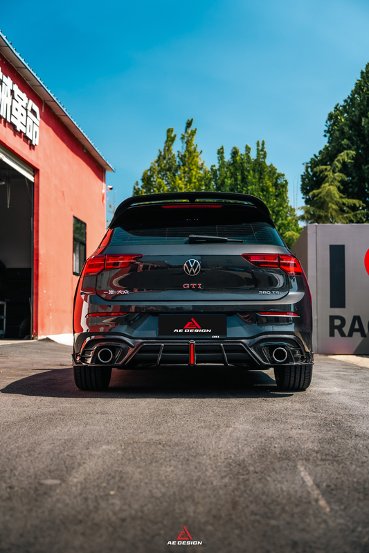Volkswagen GTI & R-line MK8 2020 2021 2022 2023 2024 with Aftermarket Parts - AE Style Rear Roof Spoiler Carbon Fiber from ArmorExtend