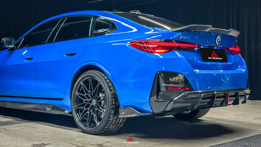 BMW I4 M50 / e Drive 40 G26 2022-ON & 4 Series Gran Coupe M440i 430i G26 2022-ON (with M-package bumper, does not fit base model) with Aftermarket Parts - AE Style Rear Diffuser & Canards Carbon Fiber from ArmorExtend
