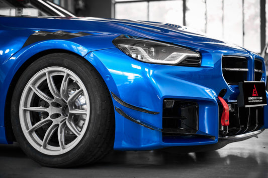 BMW M2 & M2C G87 2023-ON with Aftermarket Parts - AE Style Front Canards Carbon Fiber from ArmorExtend