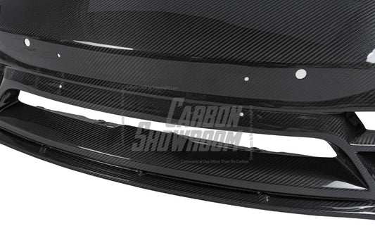Porsche 718 Cayman / Boxster / GTS 2017-ON with Aftermarket Parts - Front Bumper & Lip Pre-preg Carbon Fiber from TAKD Carbon