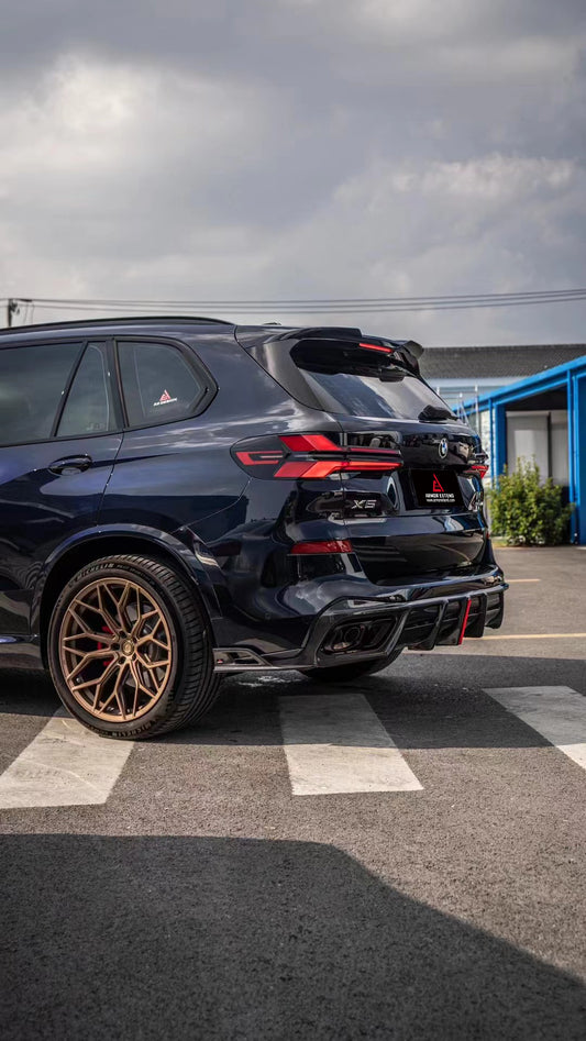 BMW X5 G05 M50i X/S Drive 40i (with M-Package) (Fits Both Pre-LCI & LCI) 2019 2020 2021 2022 2023 2024 with Aftermarket Parts - AE Style Rear Diffuser Carbon Fiber from ArmorExtend