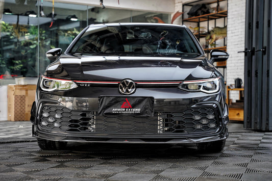 Volkswagen GTI & R-line MK8 2022 2023 2024 with Aftermarket Parts - AE Style Front Lip Carbon Fiber from ArmorExtend