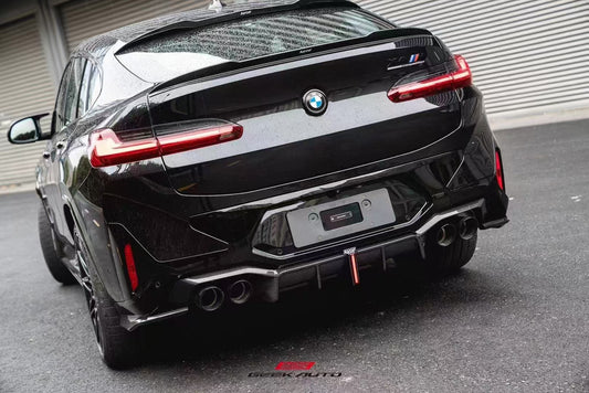 BMW X4M X4MC F98 LCI 2022-ON with Aftermarket Parts - Rear Diffuser & Canards Pre-preg Carbon Fiber from Karbel Carbon