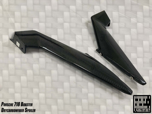 Porsche 718 Boxster Base S T GTS Convertible 2017-ON with Aftermarket Parts - Tonneau Cover and Wing Carbon Fiber from Geex Village