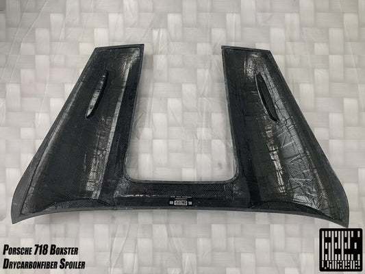 Porsche 718 Boxster Base S T GTS Convertible 2017-ON with Aftermarket Parts - Tonneau Cover and Wing Carbon Fiber from Geex Village