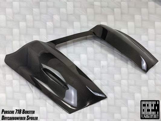 Porsche 718 Boxster Base S T GTS Convertible 2017-ON with Aftermarket Parts - Tonneau Cover and Wing Carbon Fiber from Geex Village