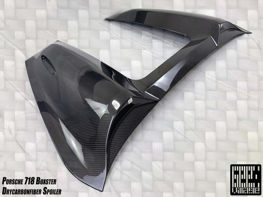 Porsche 718 Boxster Base S T GTS Convertible 2017-ON with Aftermarket Parts - Tonneau Cover and Wing Carbon Fiber from Geex Village