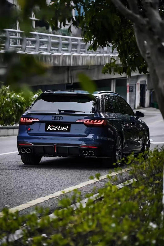 Audi S4 B9.5 2020-ON with Aftermarket Parts - Rear Diffuser & Canards V1 Style Pre-preg Carbon Fiber from Karbel Carbon