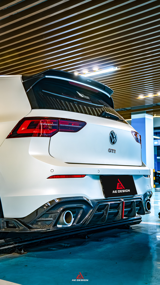 Volkswagen GTI & R-line MK8 2022 2023 2024 with Aftermarket Parts - AE Rear Diffuser Carbon Fiber from ArmorExtend