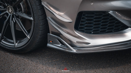 BMW 8 Series M850i 840i (With M-Package Bumper) G14 G15 G16 2018 2019 2020 2021 2022 2023 2024 with Aftermarket Parts - AE Style Front Canards Carbon Fiber from ArmorExtend