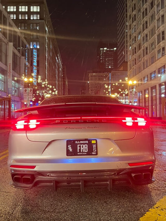 Porsche Panamera 4 & 4S & Turbo 971 (fits both pre-facelift & facelift) 2017-ON with Aftermarket Parts - Rear Diffuser Pre-preg Carbon Fiber from TAKD Carbon