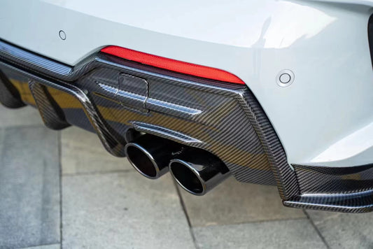 BMW 4 series 430i M440i G22 G23 2020-ON with Aftermarket Parts - Rear Diffuser & Canards Pre-preg Carbon Fiber from Karbel Carbon